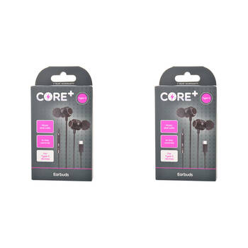 2PK Core Type-C In-Ear Earphones/Earbuds Wired w/ Mic 1.2m - Black