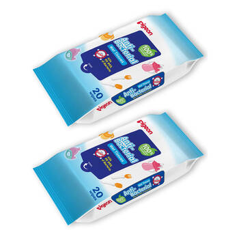 2x 20pc Pigeon Anti-Bacterial Wipes