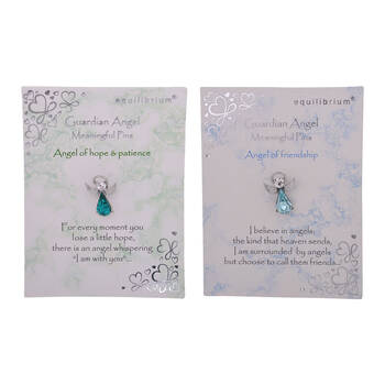 2pc Gibson Gifts Equilibrium Guardian Angel Pin Protection Jewelry Combo Set