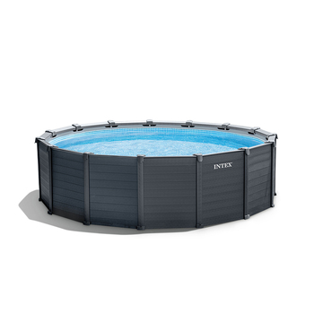 Intex 4.78mx1.24m Above Ground Panel Pool Set - Graphite Grey