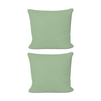 2PK The Lighthouse Washed Cotton European Pillowcase W/ Double Stitch Sage Green