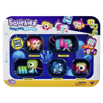 5pc Little Live Pets Squirkies Glow In The Dark Fidget Toy Kids 5+