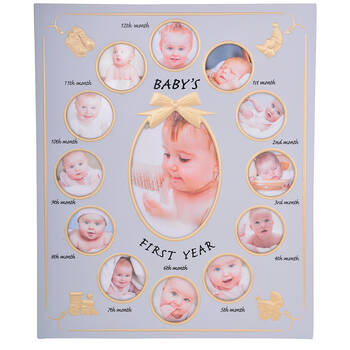 Gibson Gifts First Year Collage Keepsake Memory Photo Frame Blue