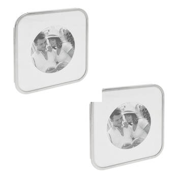 2PK Gibson Gifts Silver Curve 4x4 Keepsake Memory Photo Frame Holder