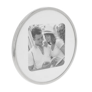 Gibson Gifts Silver Curve Round 4x4 Keepsake Memory Photo Frame Holder