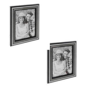2PK Gibson Gifts Grey Shades Epoxy 5x7 Keepsake Memory Photo Frame Holder