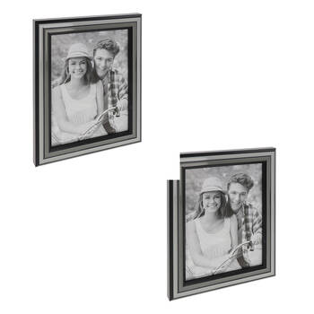 2PK Gibson Gifts Grey Shades Epoxy 6x8 Keepsake Memory Photo Frame Holder