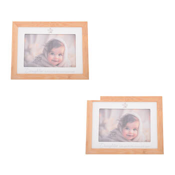 2PK Gibson Gifts Bamboo Heart Daughter 6x4 Keepsake Memory Photo Frame Holder