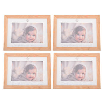 4PK Gibson Gifts Bamboo Heart Daughter 6x4 Keepsake Memory Photo Frame Holder