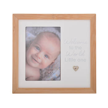 Gibson Gifts Bamboo Welcome 4x6 Keepsake Memory Photo Frame Holder