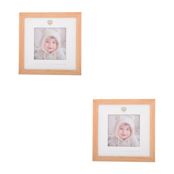 2PK Gibson Gifts Bamboo Heart Love 4x4 Keepsake Memory Photo Frame Holder
