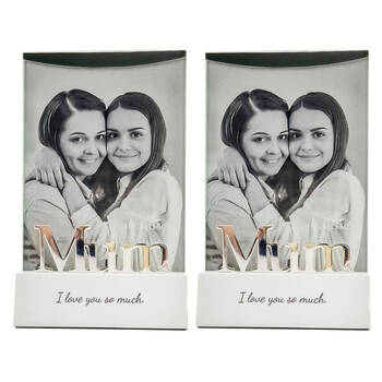 2PK Gibson Gifts Silver Sentiment Mum Photo Frame 4x6'' Decor