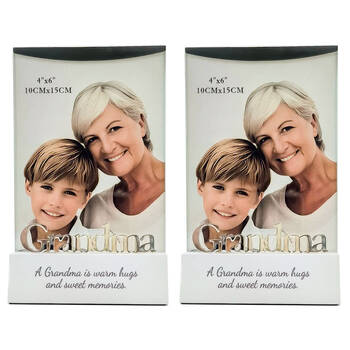 2PK Gibson Gifts Silver Sentiment Grandma Photo Frame 4x6''