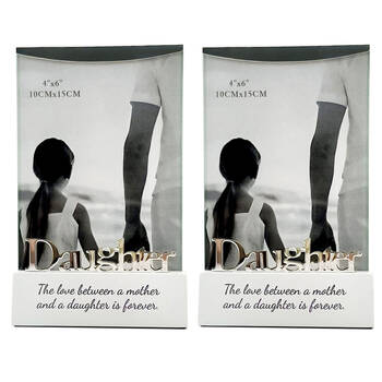 2PK Gibson Gifts Silver Sentiment Daughter Photo Frame 4x6''