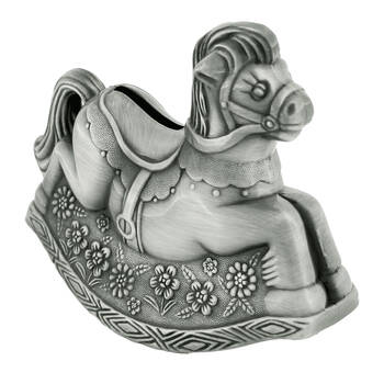Gibson Gifts Rocking Horse Pewter Money Bank Home Decor - Silver