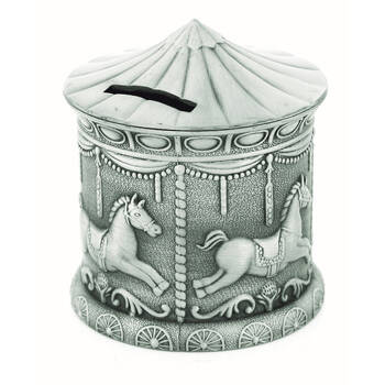 Gibson Gifts Carousel Pewter Money Bank Home Decor - Silver