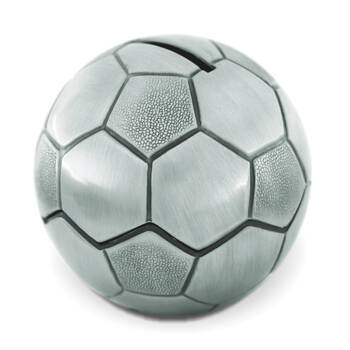 Gibson Gifts Soccer Ball Pewter Money Bank Home Decor - Silver