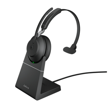 Jabra Wireless Evolve2 65 MS Mono Bluetooth Headset Charging Stand/USB-C Dongle