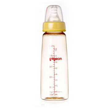 Pigeon Flexible Peristaltic Nipple 240ml M Round Hole 4m+ Nursing Feeding Bottle
