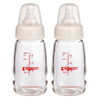 2x Pigeon Slim Neck Peristaltic Glass Bottle 120mL