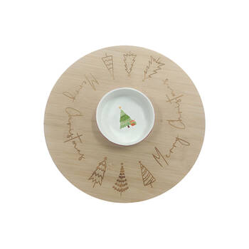 Gibson Gifts Christmas Themed Bamboo Lazy Susan Serveware 70x330x330mm