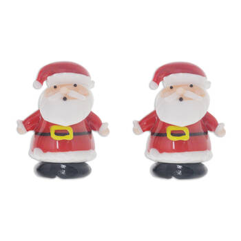2PK Gibson Gifts Artisan Glass Santa Christmas Decoration Ornament 20x38x44mm