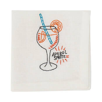 Annabel Trends Cocktail Table Napkin Square White 25cm Aperol Spritz