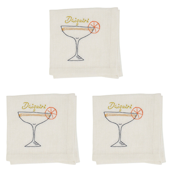 3PK Annabel Trends Linen/Cotton Cocktail Napkin Daiquiri 25cm
