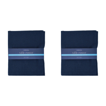 2PK Annabel Trends Table Runner 200x40cm Stonewashed Navy
