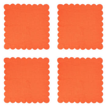 4PK Annabel Trends Napkin Stonewashed Scallop Edge 45cm - Coral