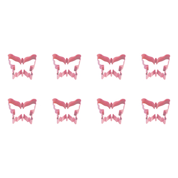 8PK R&M Butterfly Cookie Cutter Polyresin Coated Steel 8cm - Pink