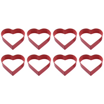 8PK R&M Heart Cookie Cutter Polyresin Coated Steel 8cm - Red