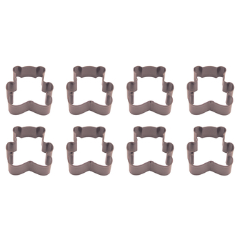 8PK R&M Teddy Bear Cookie Cutter Polyresin Coated Steel 7.75cm - Brown