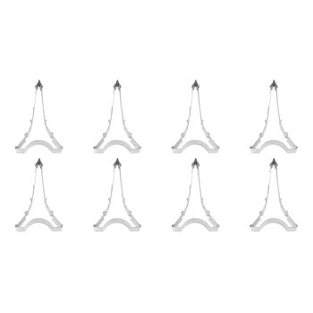 8PK R&M Eiffel Tower Cookie Cutter Polyresin Coated Steel 11cm - White