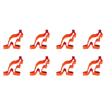 8PK R&M Kangaroo Cookie Cutter Polyresin Coated Steel 8cm - Orange