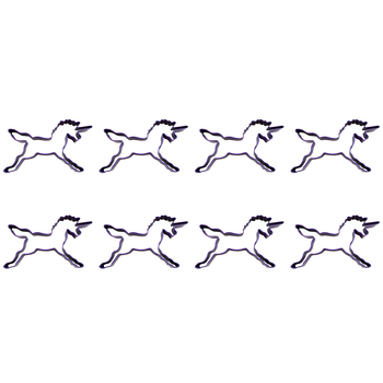 8PK R&M Unicorn Cookie Cutter Polyresin Coated Steel 13.3cm - Purple