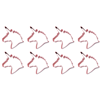 8PK R&M Unicorn Head Cookie Cutter Polyresin Coated Steel 12cm - Pink