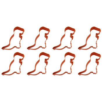 8PK R&M T-Rex Baby Cookie Cutter Polyresin Coated Steel 12cm - Orange