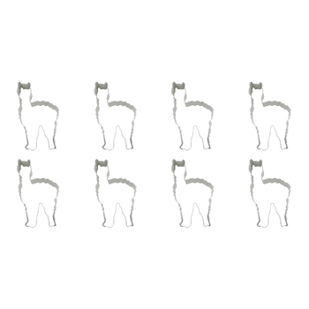 8PK R&M Llama Cookie Cutter Polyresin Coated Steel 10.2cm - White