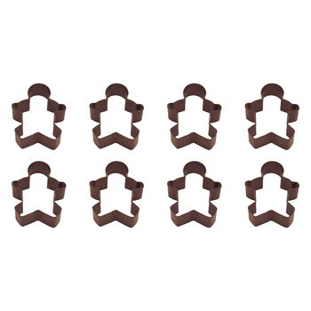 8PK R&M Gingerbread Boy Cookie Cutter Polyresin Coated Steel 9cm - Brown