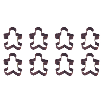 8PK R&M Gingerbread Man Cookie Cutter Polyresin Coated Steel 12.75cm - Brown