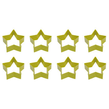 8PK R&M Star Cookie Cutter Polyresin Coated Steel 7cm - Yellow