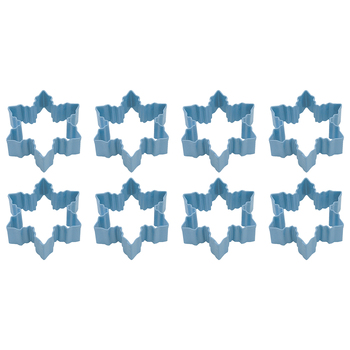 8PK R&M Snowflake Cookie Cutter Polyresin Coated Steel 7.75cm - Blue