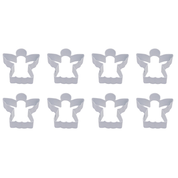 8PK R&M Angel Cookie Cutter Polyresin Coated Steel 7.75cm - White