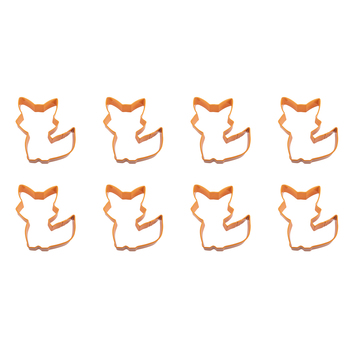 8PK R&M Cute Fox Cookie Cutter Polyresin Coated Steel 9.5cm - Orange