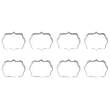 8PK R&M Plaque Cookie Cutter Polyresin Coated Steel 9cm - White