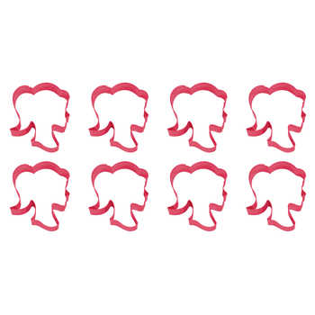 8PK R&M Girl Doll Head Cookie/Biscuit Cutter 9cm - Fuchsia