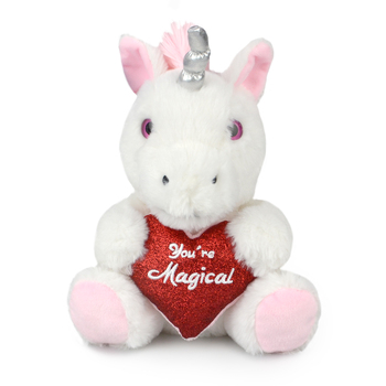 Korimco 28cm Valentines Unicorn Love Kids/Children Soft Toy 3y+