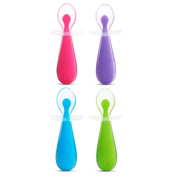 4pc Munchkin Gentle Scoop Silicone Training Spoons 6m+ Assorted