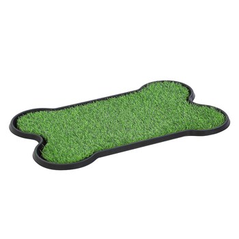 Paws & Claws Pet Bone Shape 43x3cm Potty Grass Tray - Green